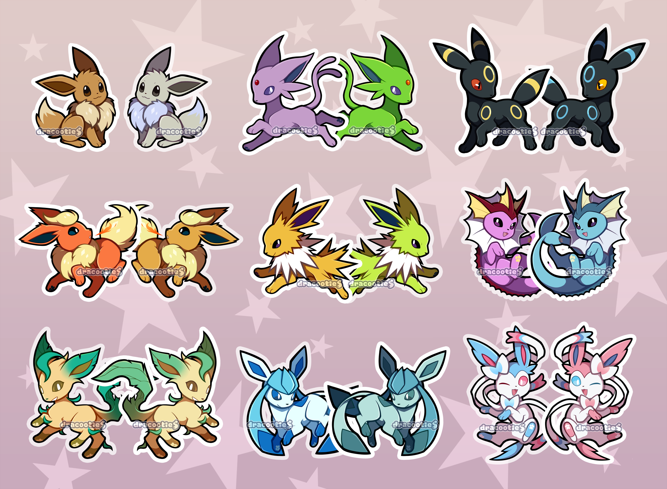 Eeveelutions Acrylic Charms ✦ Unofficial Fan Merch
