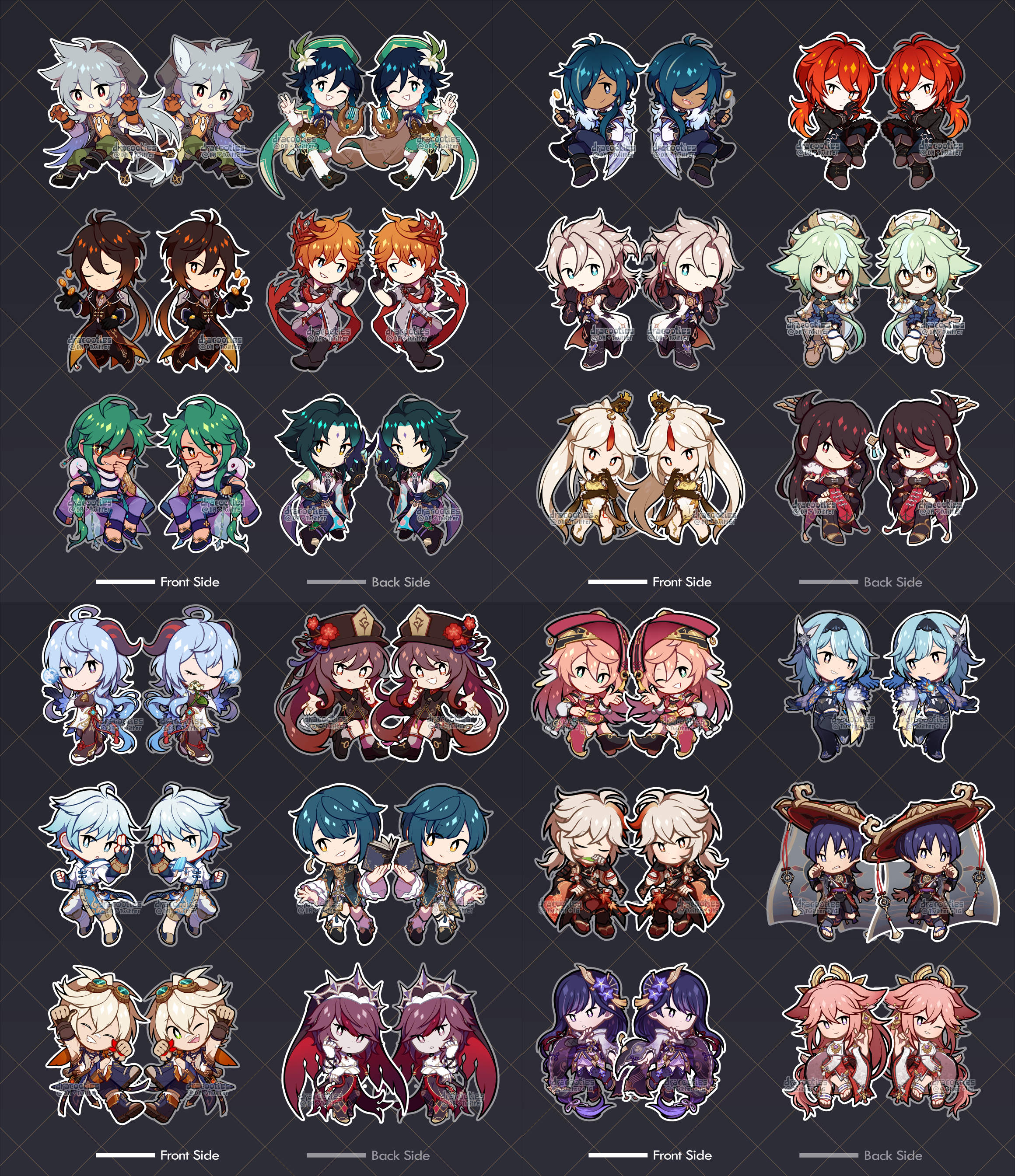 Genshin Impact Acrylic Charms ✦ Unofficial Fan Merch