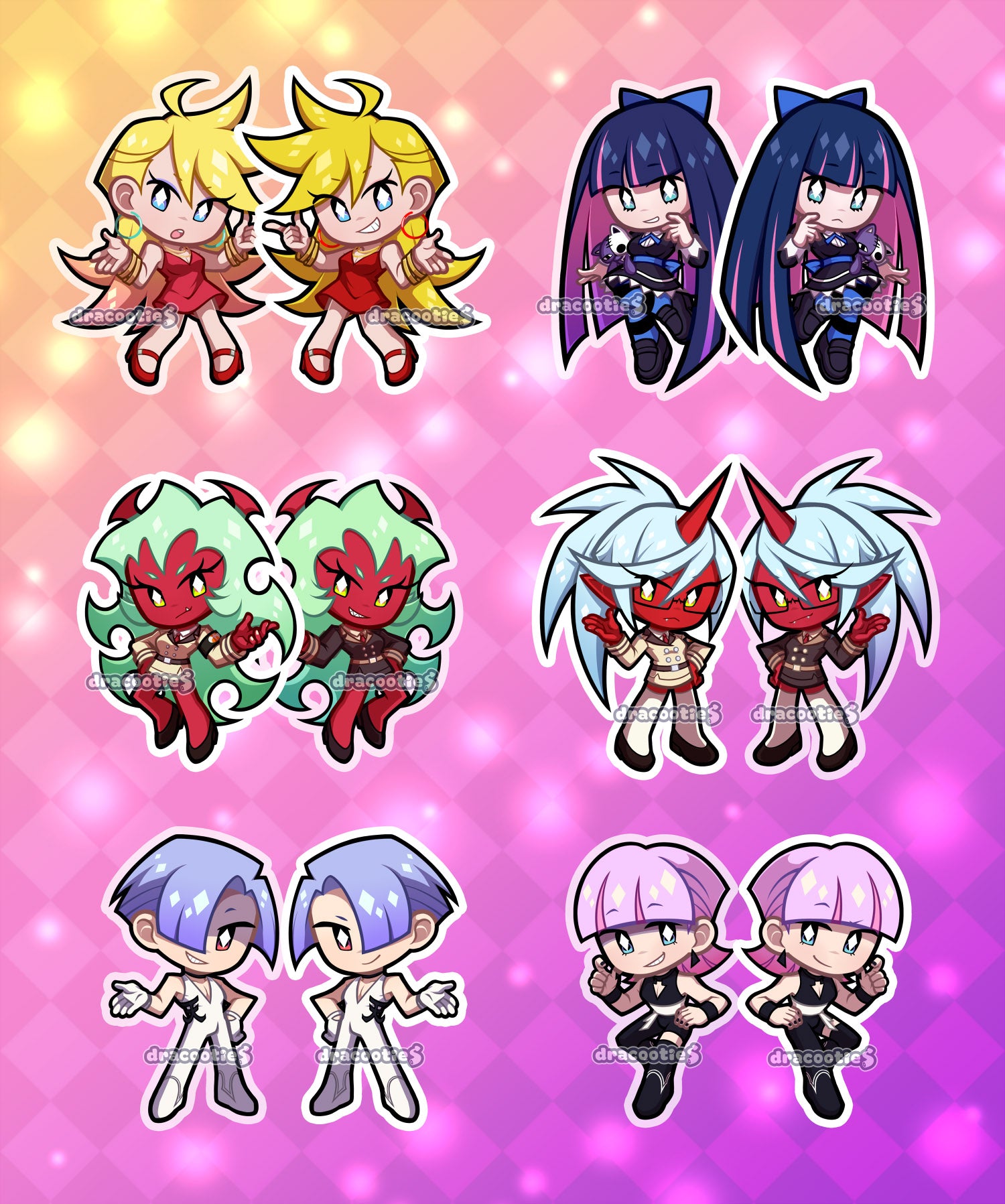 Panty & Stocking Acrylic Charms ✦ Unofficial Fan Merch