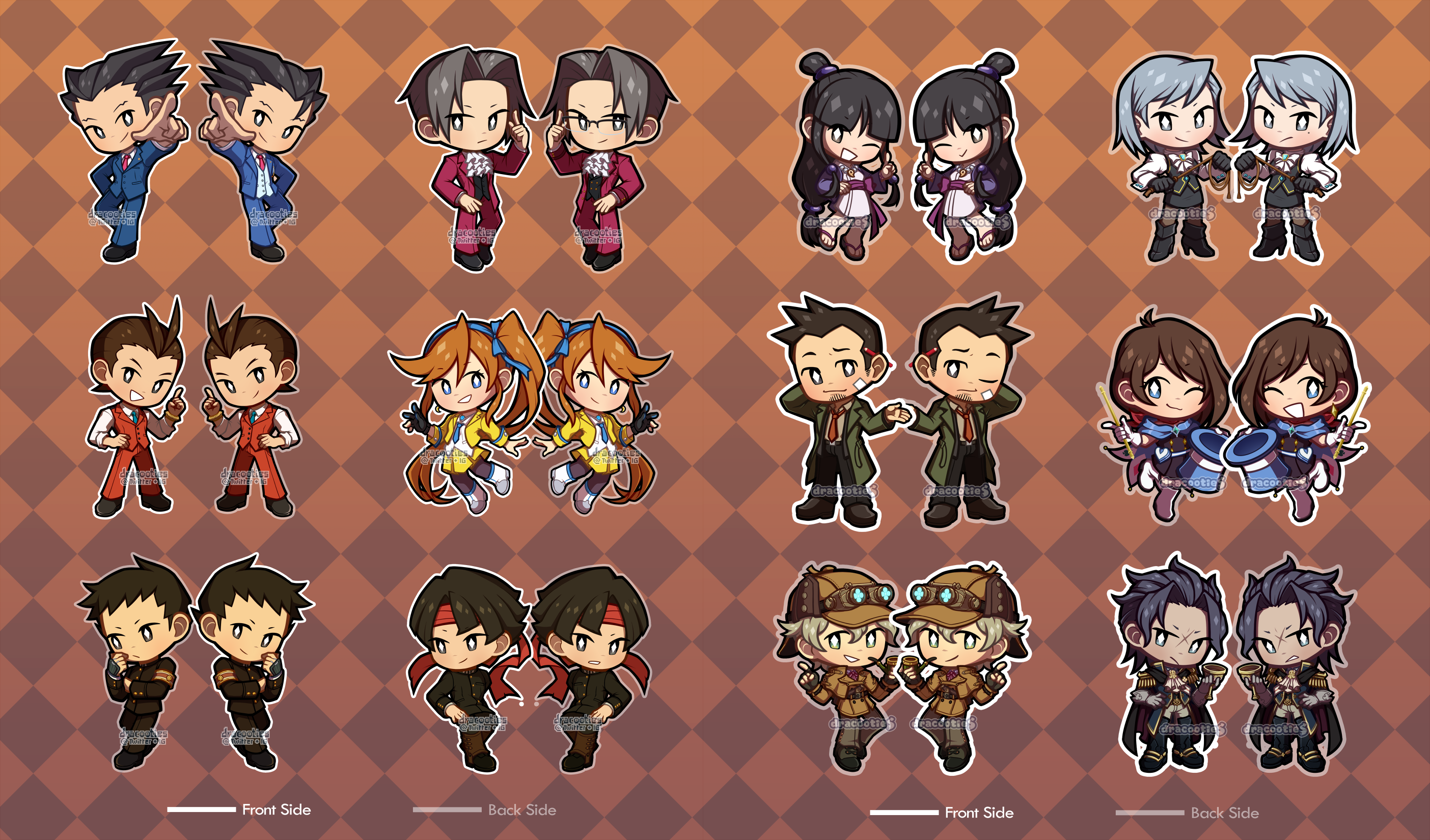 Ace Attorney Acrylic Charms ✦ Unofficial Fan Merch