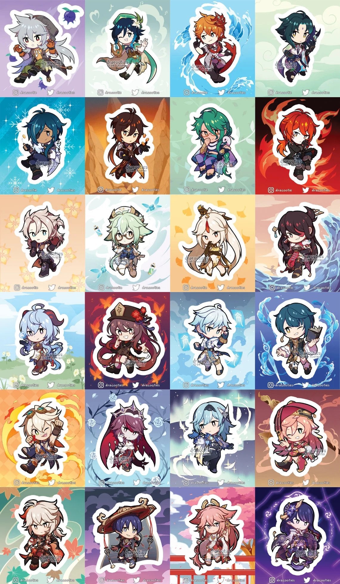 Genshin Impact Stickers ✦ Unofficial Fan Merch