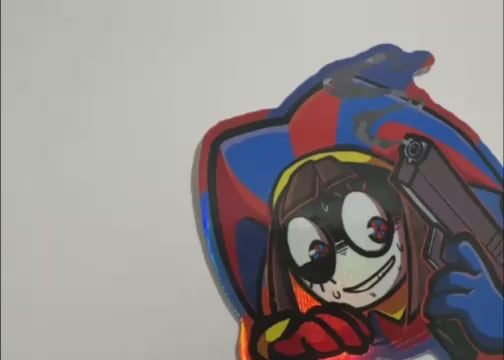 Pomni Gun Holo Sticker ✦ Unofficial Fan Merch