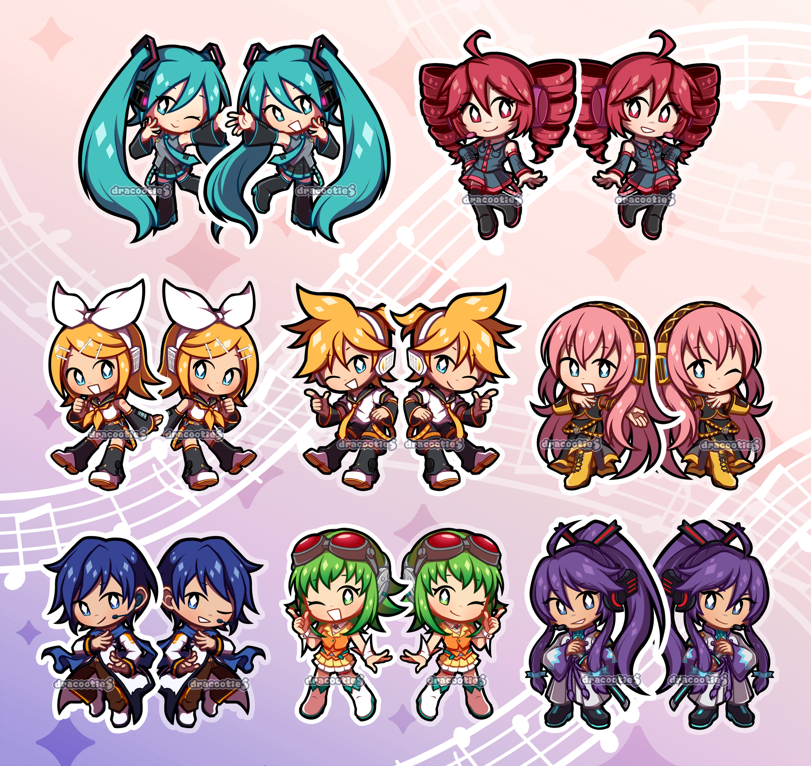 [🆕 PRE-ORDER Teto and Gackpo] Vocaloid Acrylic Charms ✦ Unofficial Fan Merch